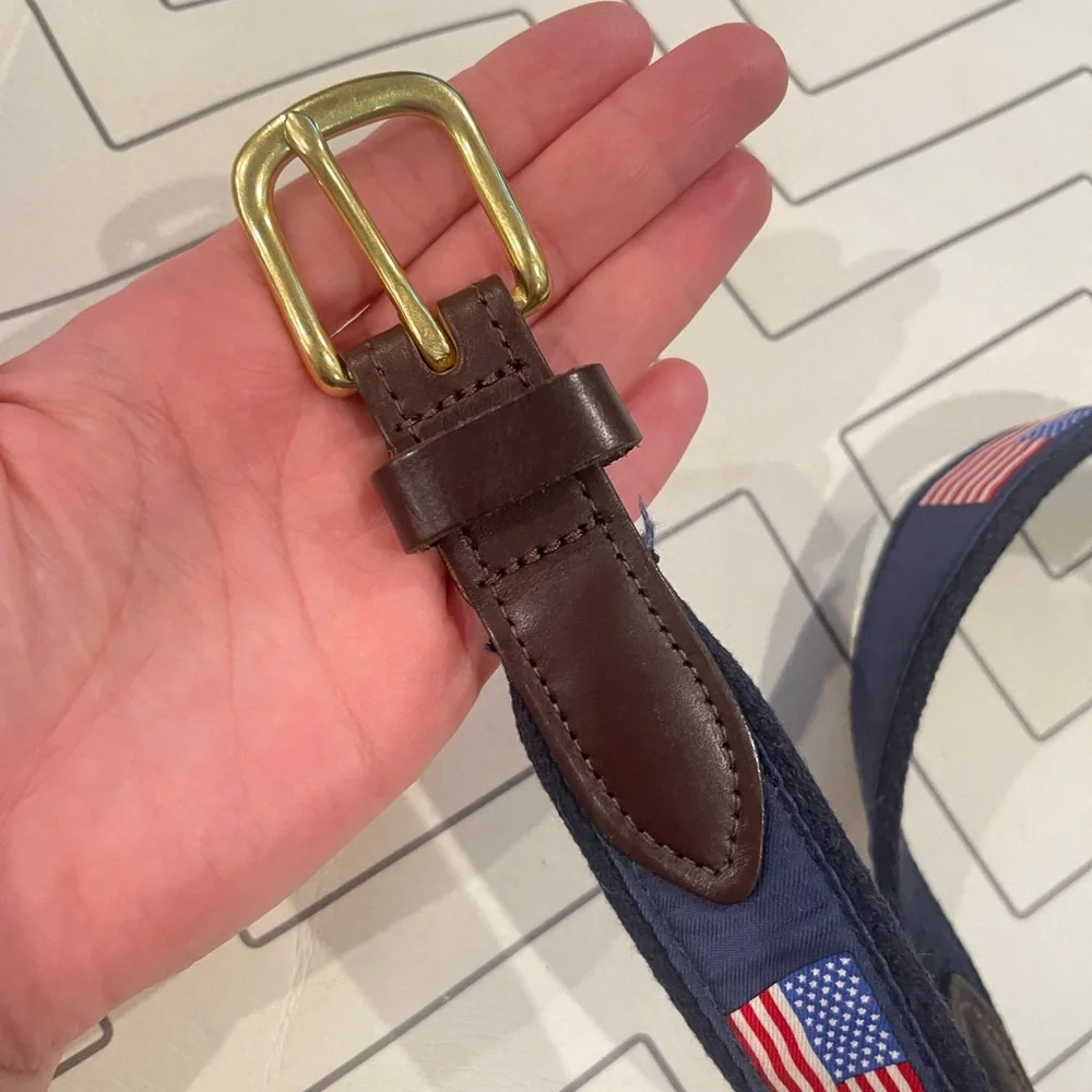 Vineyard Vines Boys American Flag Canvas Belt